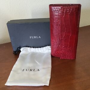 Furla Crimson Croc-Embossed Wallet *NEW*